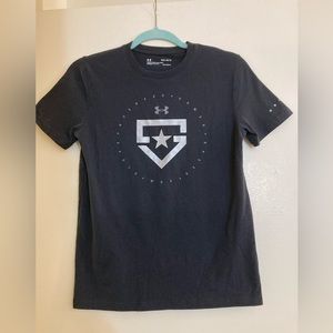 Black Under Armour Shirt, Star Shield, Heat Gear, Youth Large